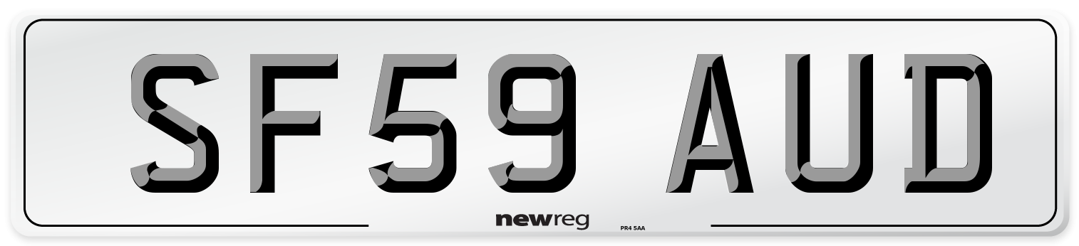 SF59 AUD Number Plate from New Reg